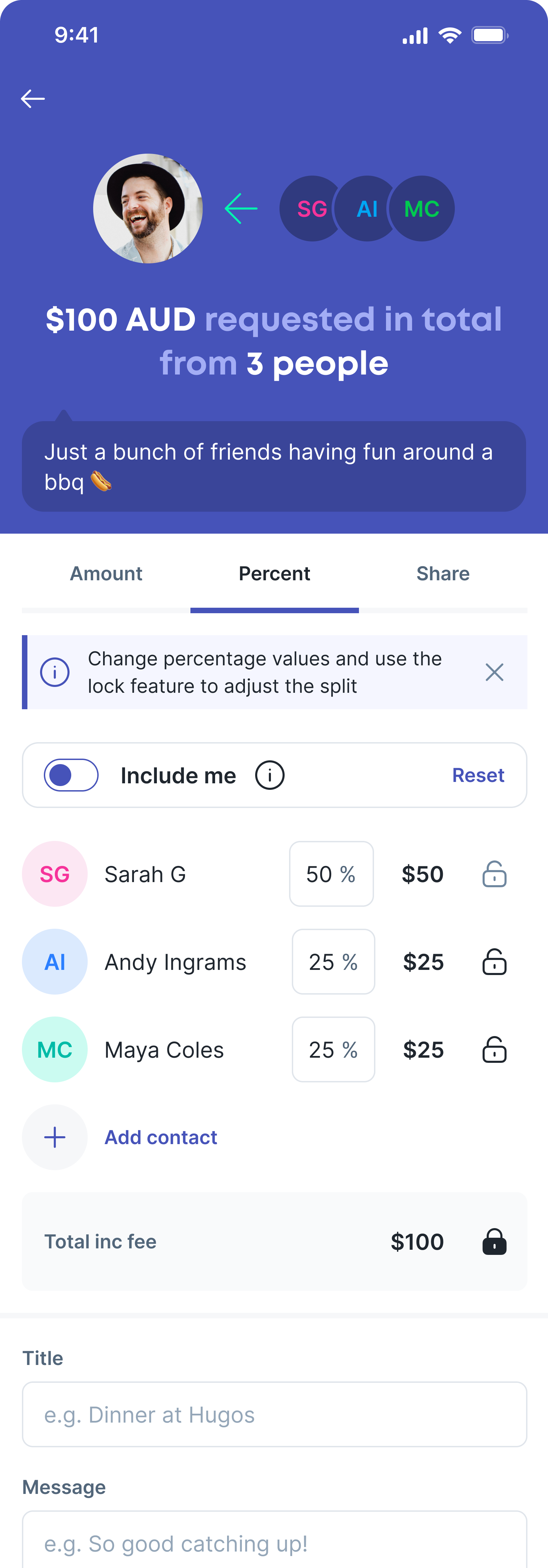 4.1.7.2 request summary – split – percentage