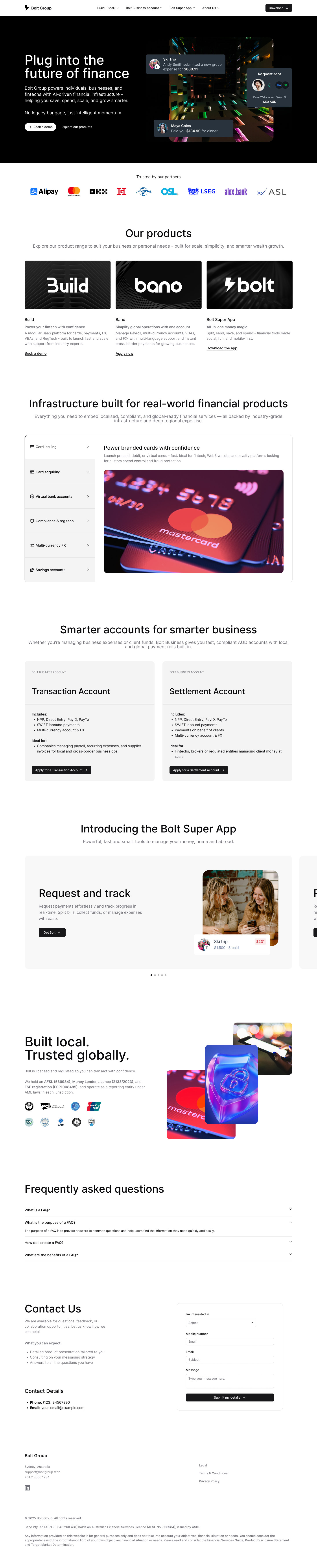 bolt group – website – home
