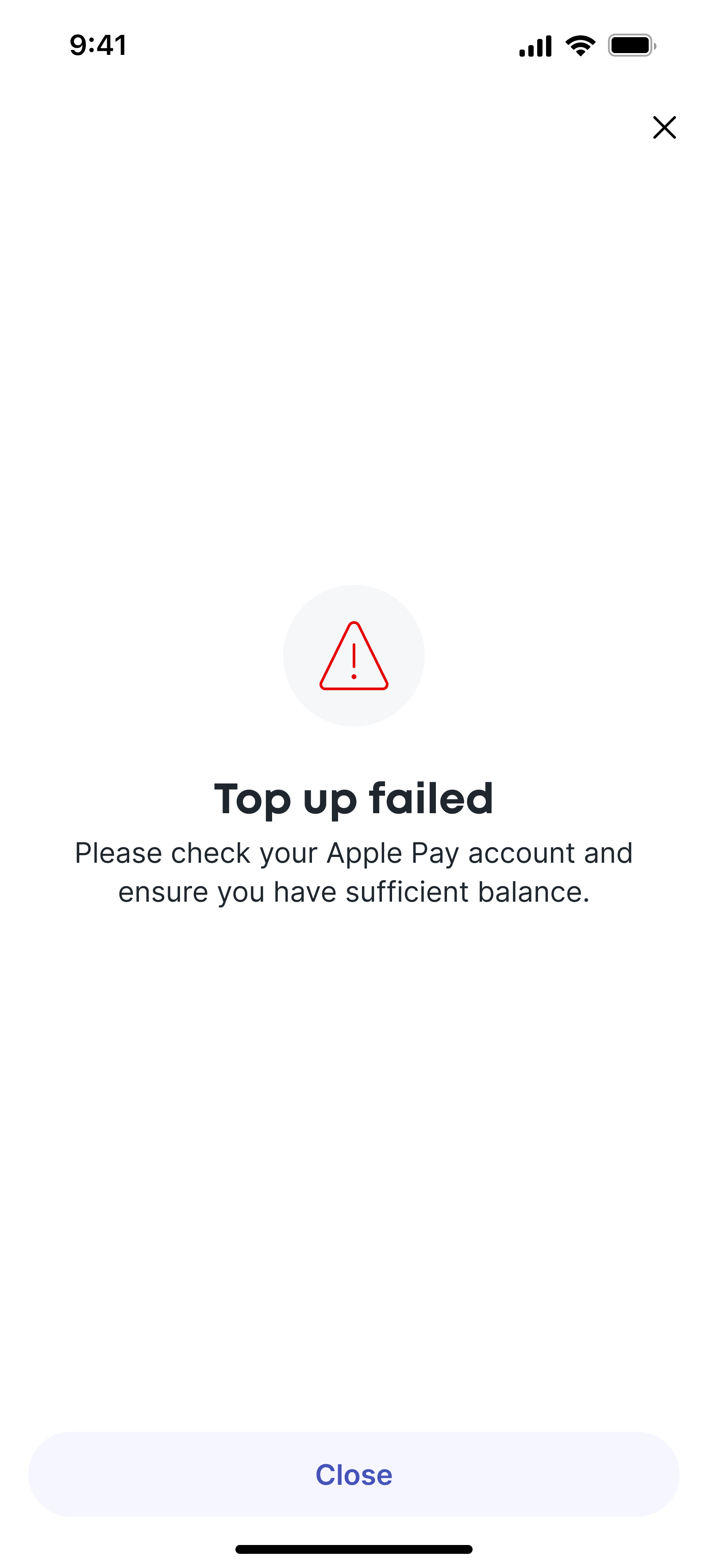 top up failed